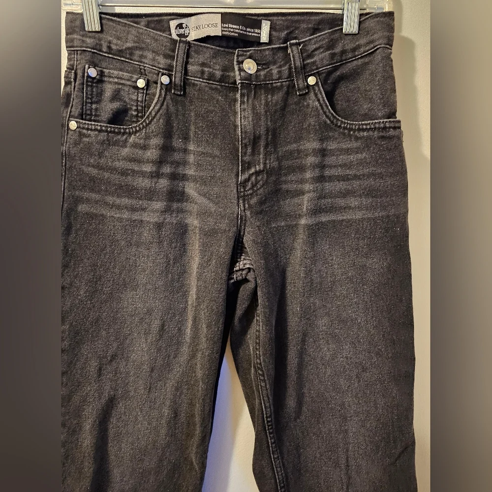 Levis Silver Tab Stay Loose Women's 28x30 Regular 16 Black Jeans
